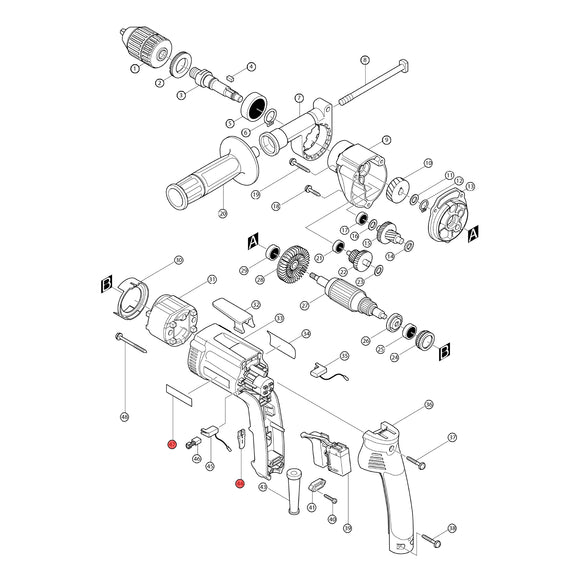 Spaccato ricambi trapano avvitatore DP4003