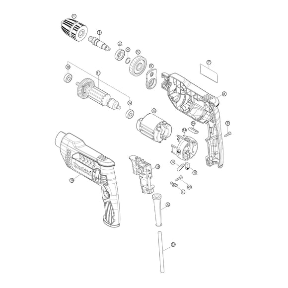 Spaccato ricambi trapano avvitatore DP4021