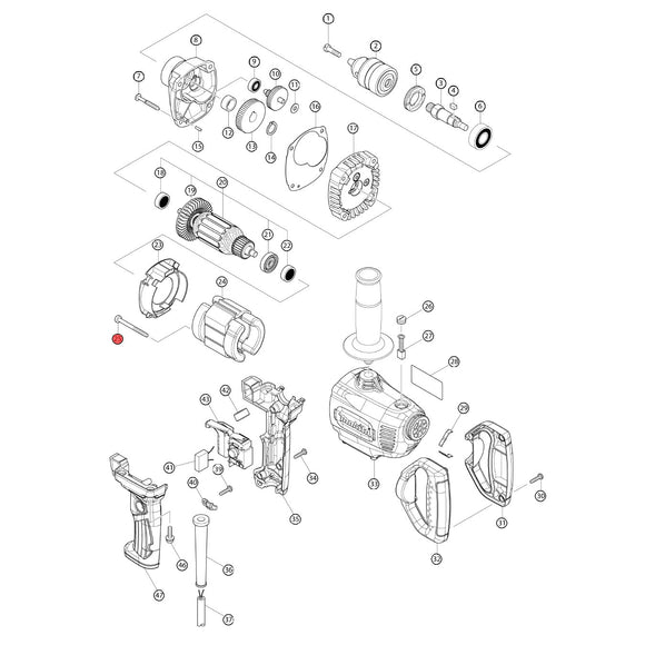 Spaccato ricambi trapano miscelatore DS4012