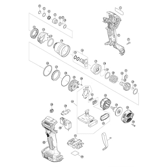 Spaccato ricambi avvitatore ad impulsi DTD173