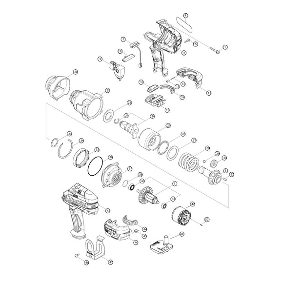 Spaccato ricambi chiave ad impulsi DTW1001