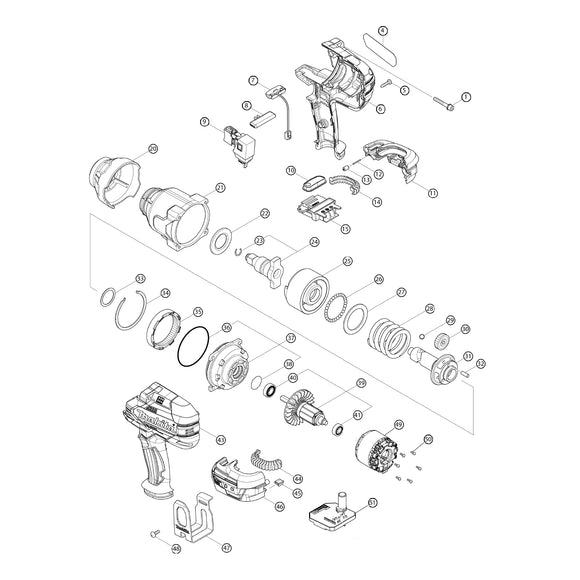 Spaccato ricambi chiave ad impulsi DTW1002