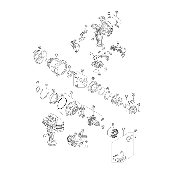Spaccato ricambi chiave ad impulsi DTW004