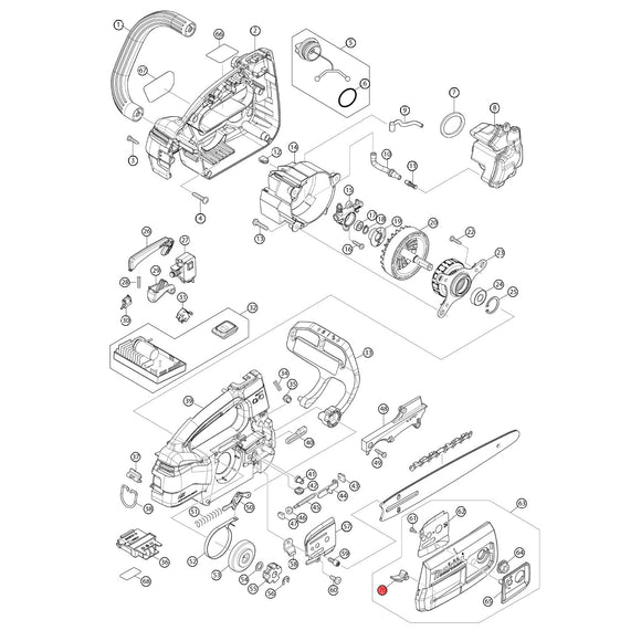 Spaccato ricambi elettrosega da potatura DUC254C