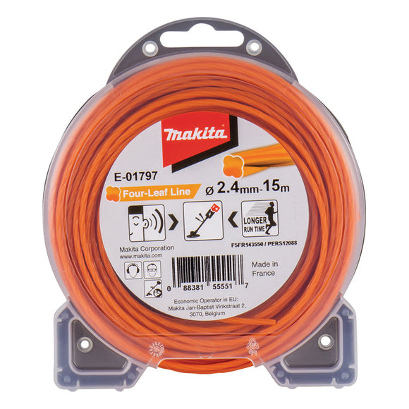 Filo "4 foglie" 2,4mm 15m Makita E-01797