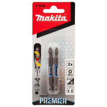 Coppia inserti a doppia testa PZ2 1/4" 65mm Makita E-06292 - 0