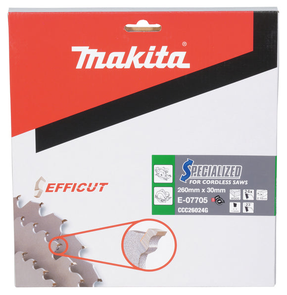 Lama Efficut TCT Ø260mm foro 30mm 24 denti Makita E-07705