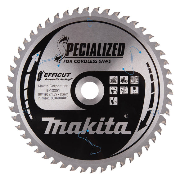 Lama Specialized Ø190mm foro 20mm 50 denti Makita E-12251
