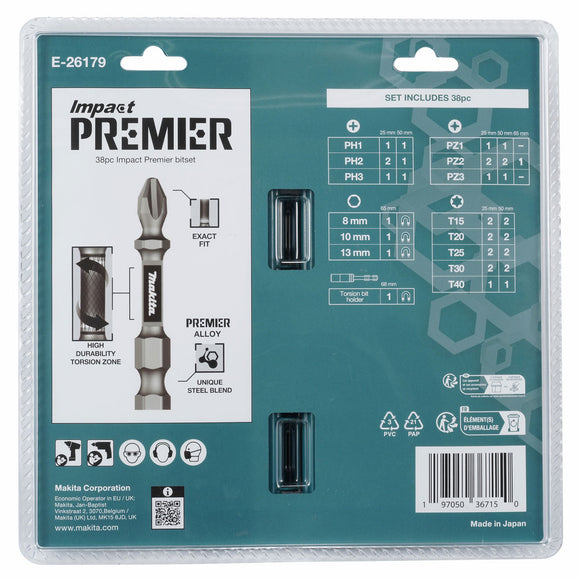 Kit 38 inserti Impact premier 1/4" Makita E-26179