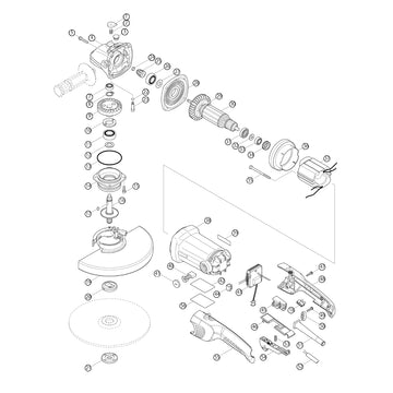 Spaccato ricambi smerigliatrice angolare GA9012C