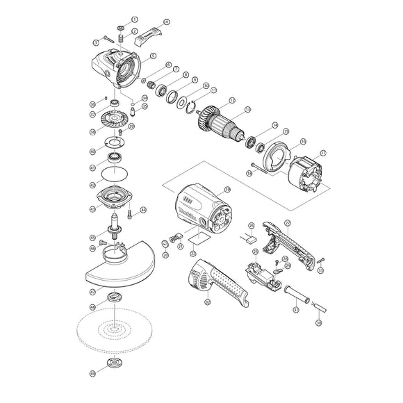 Spaccato ricambi smerigliatrice GA9020