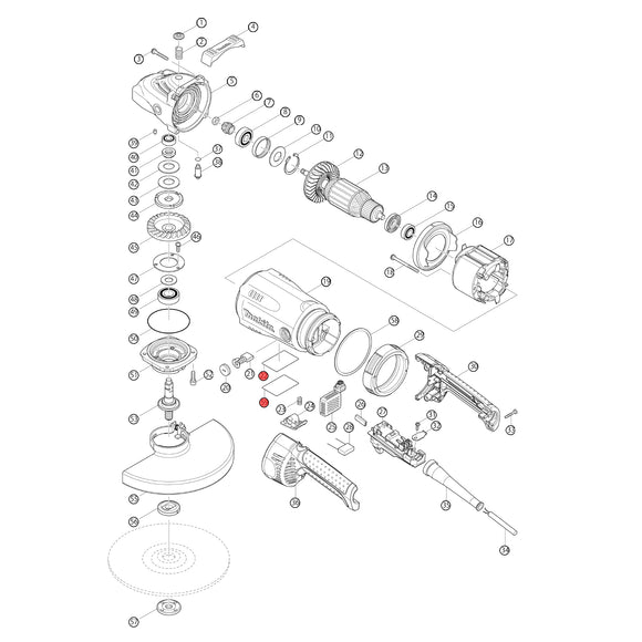 Spaccato ricambi smerigliatrice angolare GA9030R