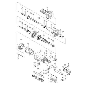 Spaccato ricambi smerigliatrice diritta GD0600
