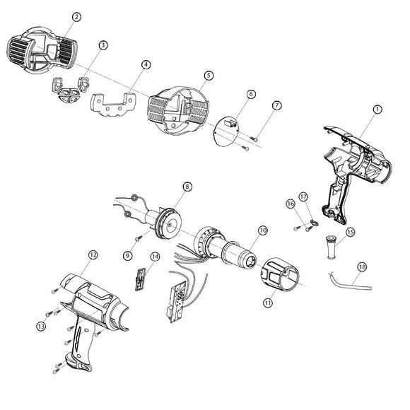 Spaccato ricambi termosoffiatore HG6531CK