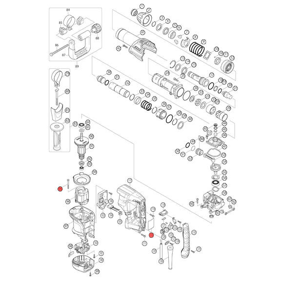 Spaccato ricambi martello demolitore HM0870C
