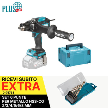 Trapano avvitatore con percussione 180Nm 40V XGT BL Makita HP003GZ01