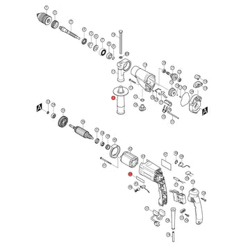 Spaccato ricambi trapano avvitatore HP2051F