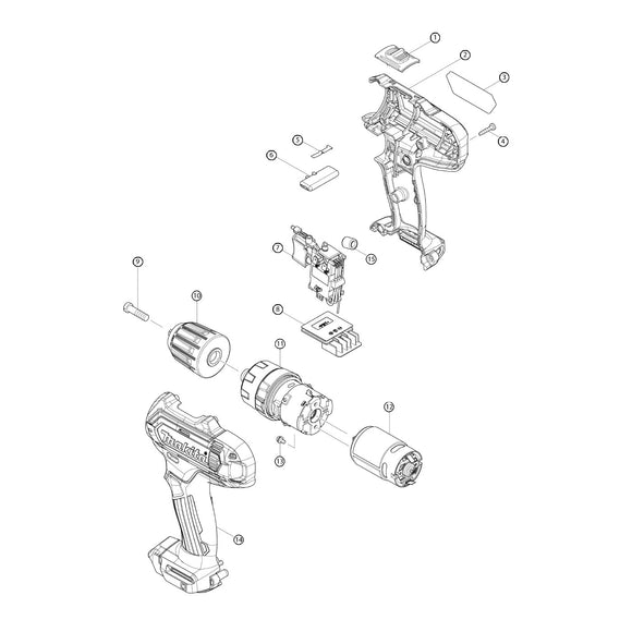 Spaccato ricambi avvitatore HP331D