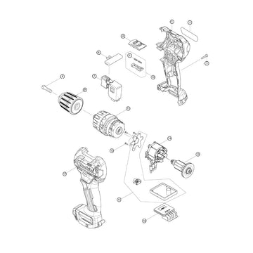 Spaccato ricambi avvitatore HP332D