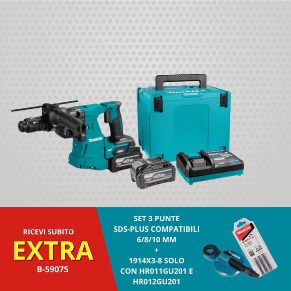 Tassellatore SDS-PLUS 28mm 3,3J 40V XGT BL Makita HR012GU201