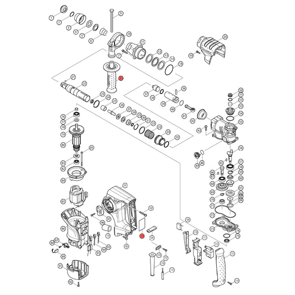 Spaccato ricambi tassellatore HR2800