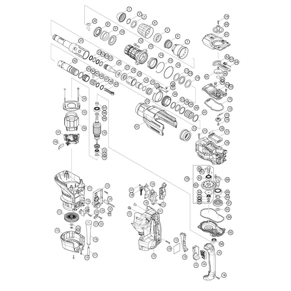 Spaccato ricambi martello demolitore rotativo HR4003C
