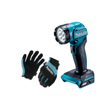 LED-TASCHENLAMPE + WEICHE ARBEITSHANDSCHUHE (Größe L)