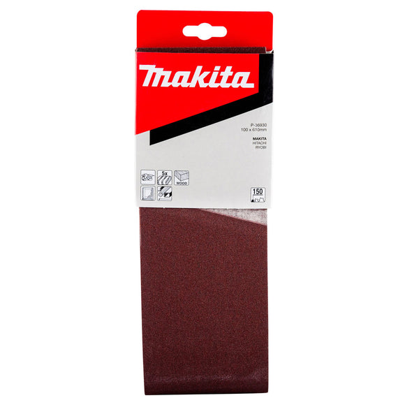 Confezione 5 nastri abrasivi 100x610mm Makita