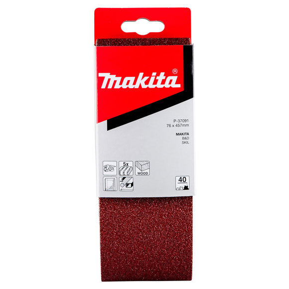Confezione 5 nastri abrasivi 76x457mm Makita