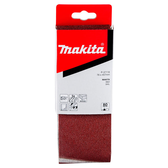 Confezione 5 nastri abrasivi 76x457mm Makita