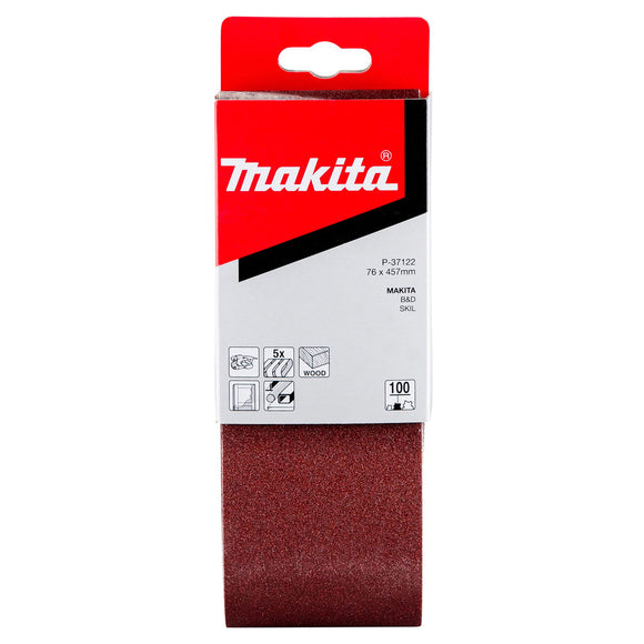 Confezione 5 nastri abrasivi 76x457mm Makita