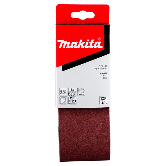 Confezione 5 nastri abrasivi 76x457mm Makita