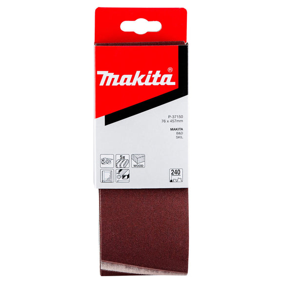 Confezione 5 nastri abrasivi 76x457mm Makita