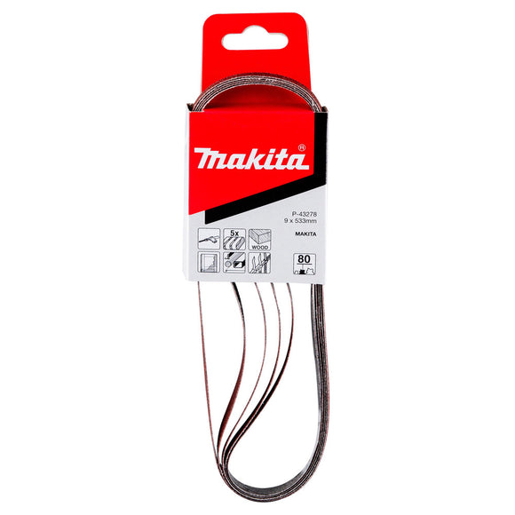Confezione 5 nastri abrasivi 9x533mm Makita