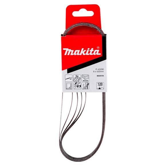 Confezione 5 nastri abrasivi 9x533mm Makita
