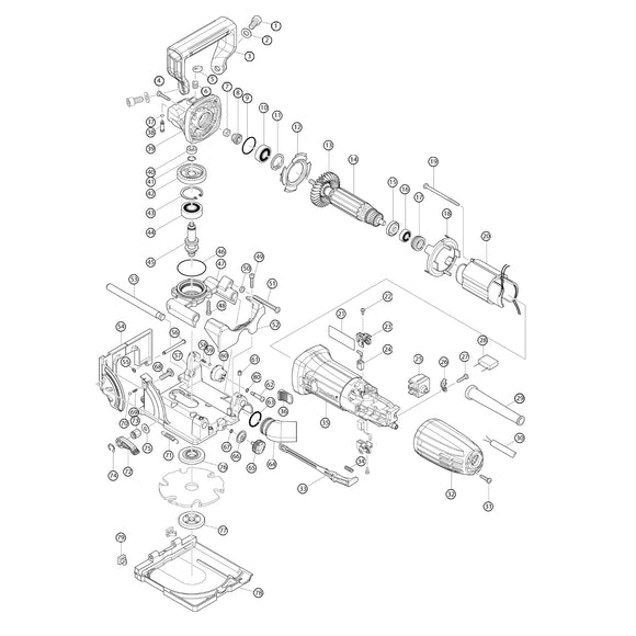 Spaccato ricambi fresatrice intestatrice PJ7000
