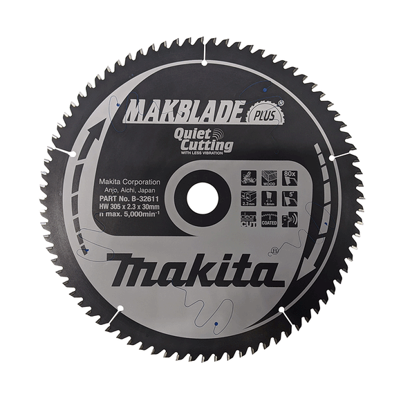 Lama MakBlade Plus Ø305mm foro 30mm 80 denti Makita B-32611