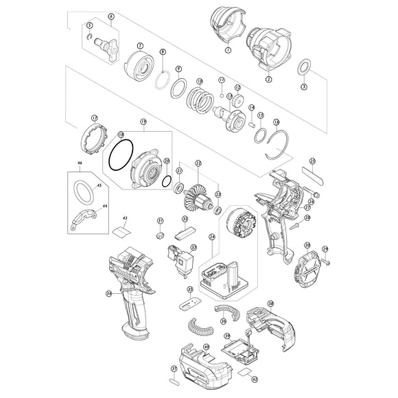 Spaccato ricambi chiave ad impulsi TW007