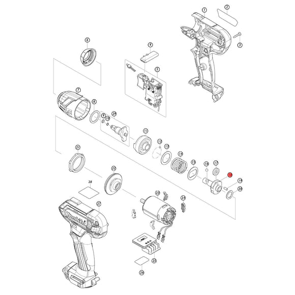 Spaccato ricambi avvitatore ad impulsi TW060D