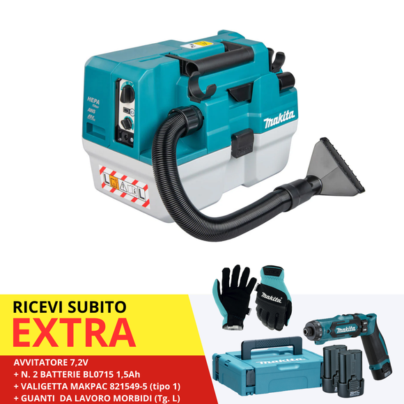 Aspiratore 7,5L 15kPa 40V XGT BL Makita VC013GLZ03