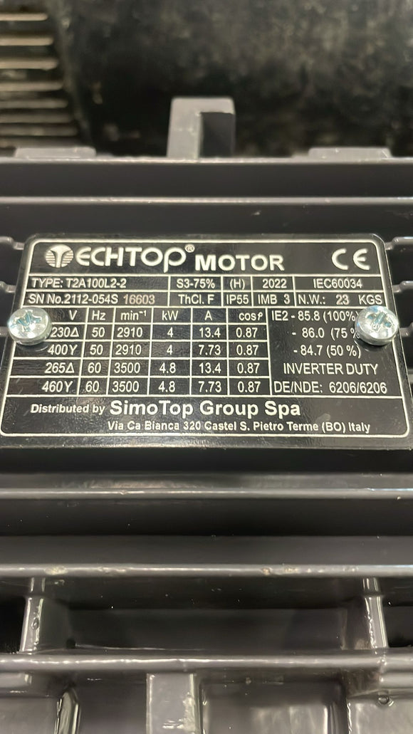 Motore 230/400 2 poli - 4 Kw - Tipo 100 Echtop