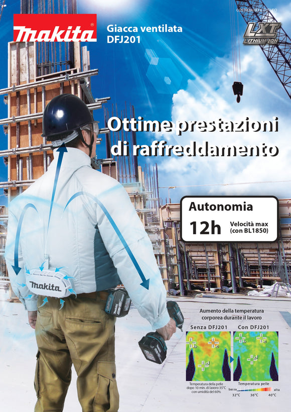 Giacca ventilata 14,4/18V Makita DFJ201ZL